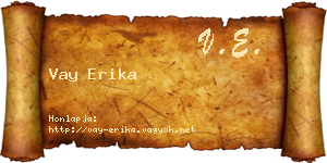 Vay Erika névjegykártya